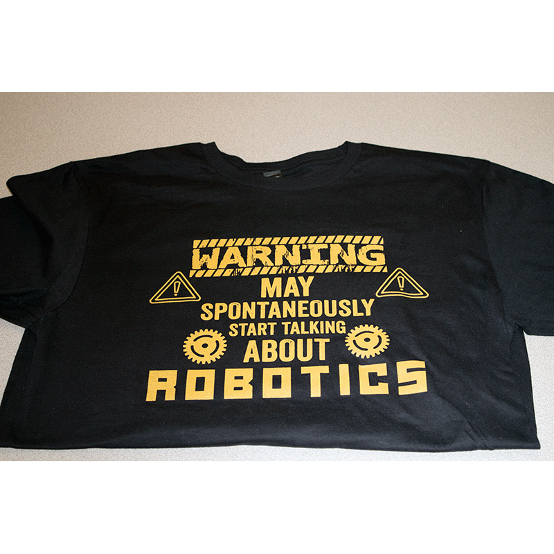 Black - Robotics Warning T-shirt