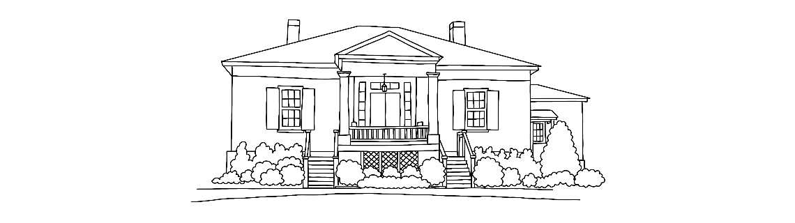 Line drawing of house with Auburn logo