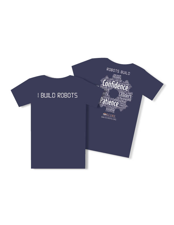 I Build Robots T-shirt - Heather Navy Blue