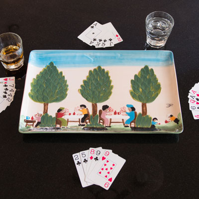 Clementine Hunter Playing Cards Platter