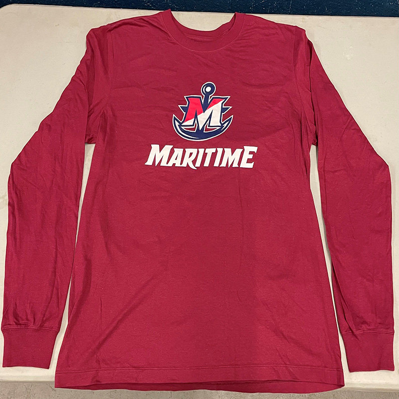 Maroon Nike Long Sleeve Cotton T-Shirt
