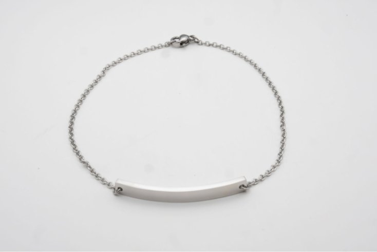 Engravable Bold Plate Bracelet Silver