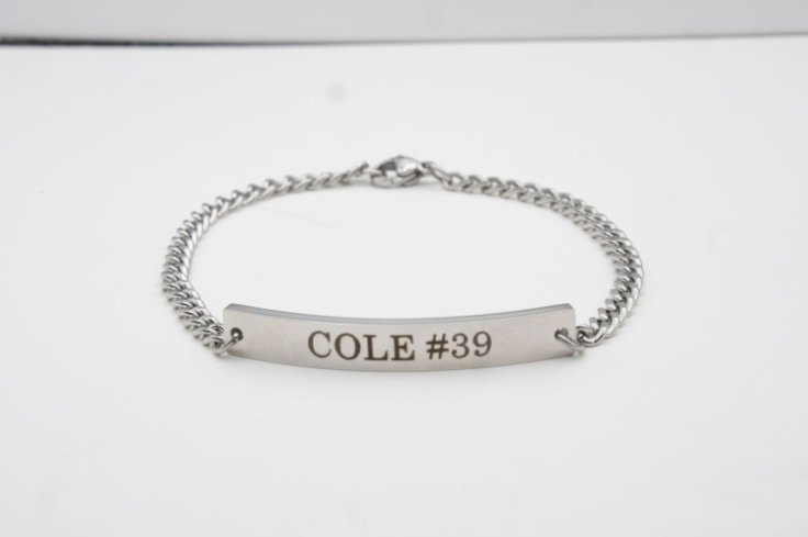 Engravable Thick Chain Bracelet Silver