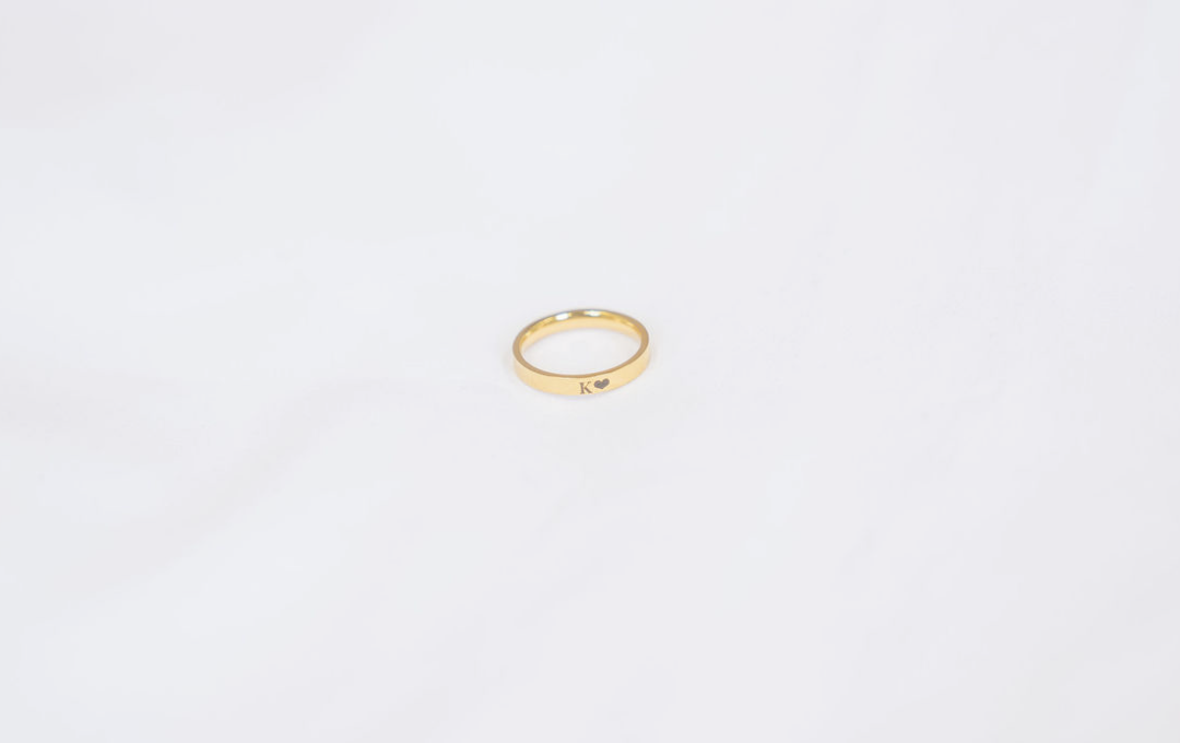 Engravable Dainty Ring in Gold (3mm)