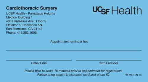 PH_MB1_5N_03 Cardiothoracic Surgery Appointment Cards
