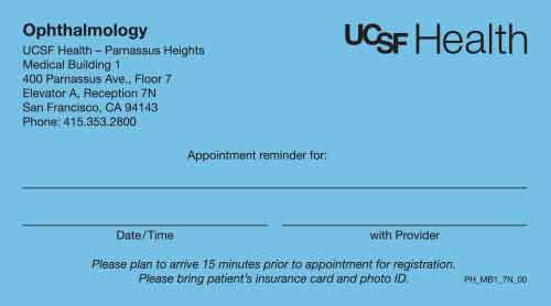 PH_MB1_7N_00 Ophthalmology Appointment Cards