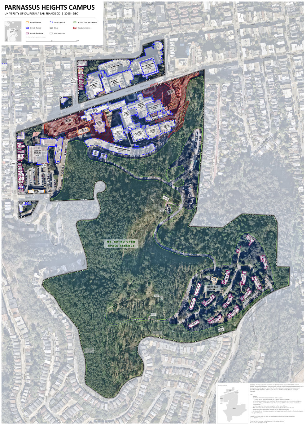 UCSF Parnassus Aerial Basemap 36" x 50"