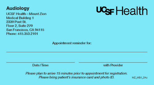 MZ_MB1_2AU Audiology Appointment Cards
