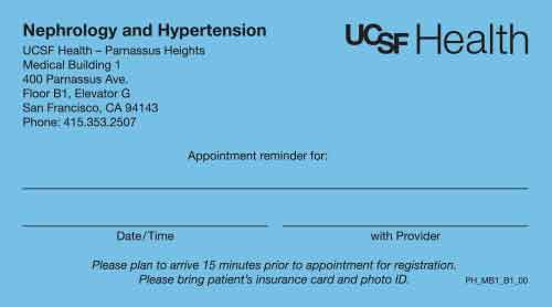 PH_MB1_B1_00 Nephrology and Hypertension Appointment Cards