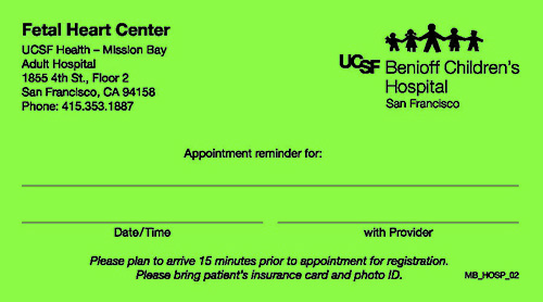 MB_HOSP_02 Fetal Heart Center Appointment Cards