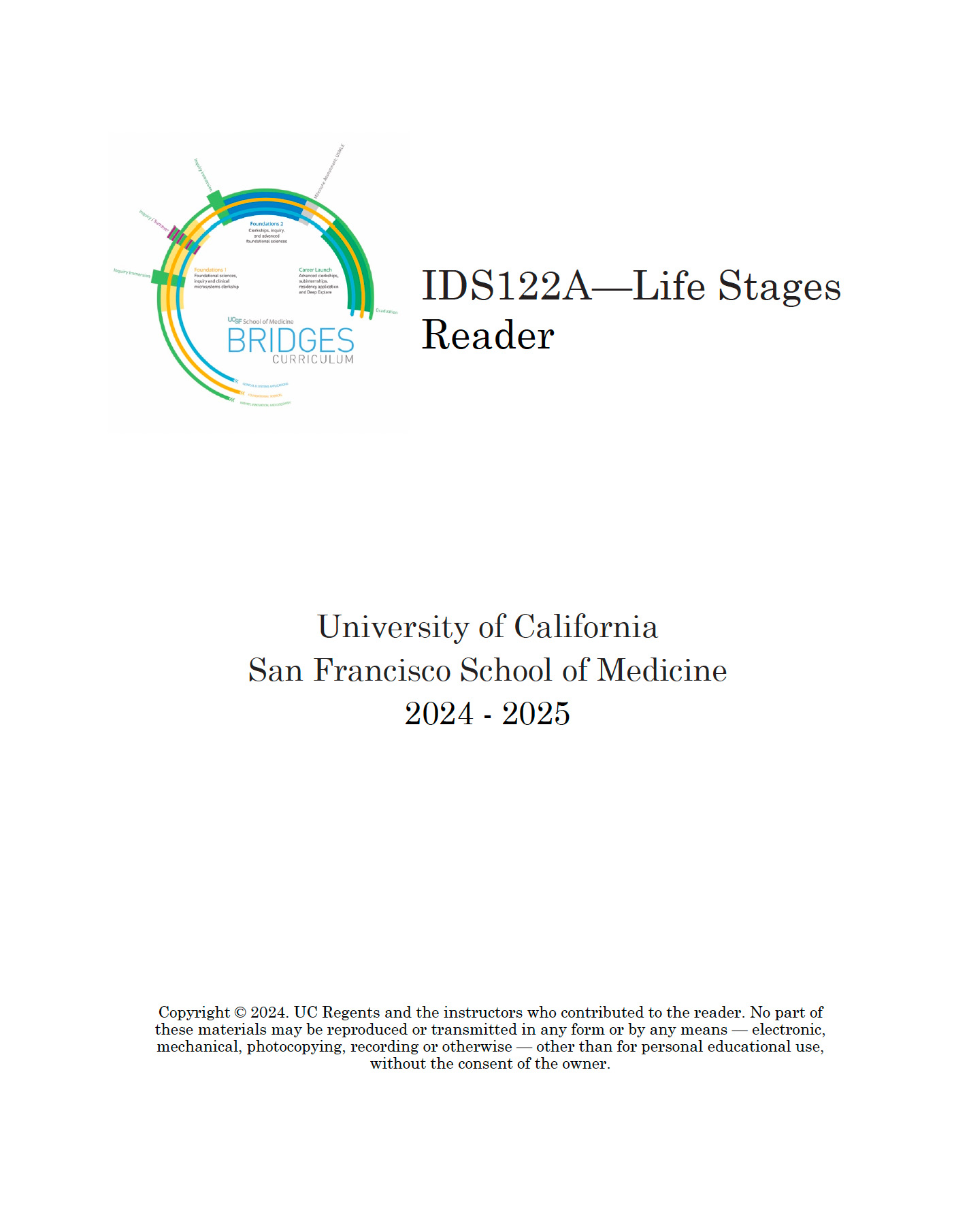 Life Stages 2024-2025 - Course Reader