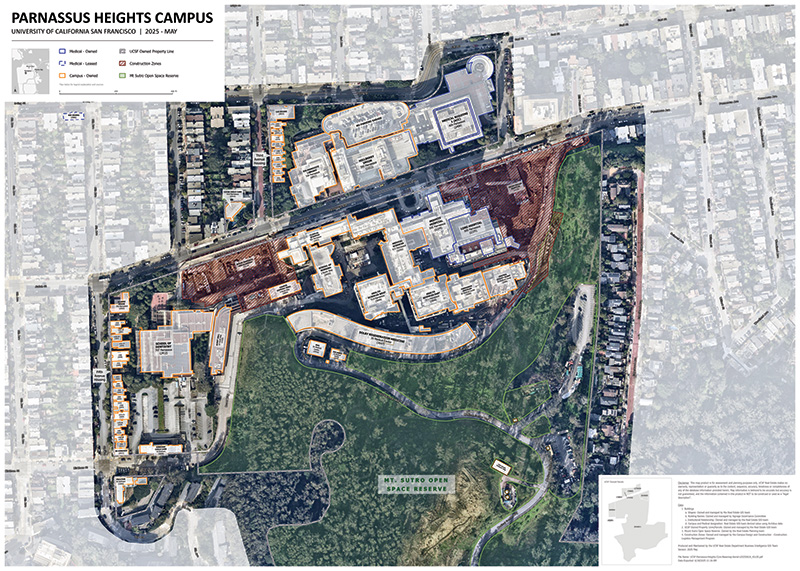 UCSF Parnassus Core Campus Aerial Basemap 30" x 42"