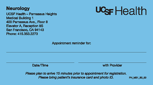 PH_MB1_8S_00 Neurology Appointment Cards