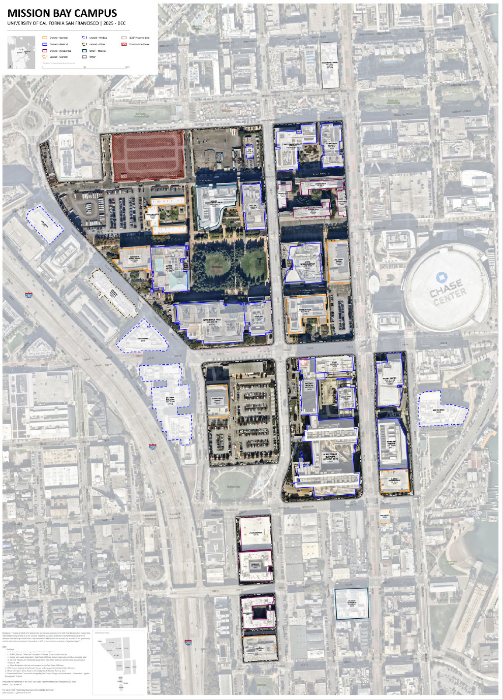 UCSF Mission Bay Aerial Basemap 36" x 50"