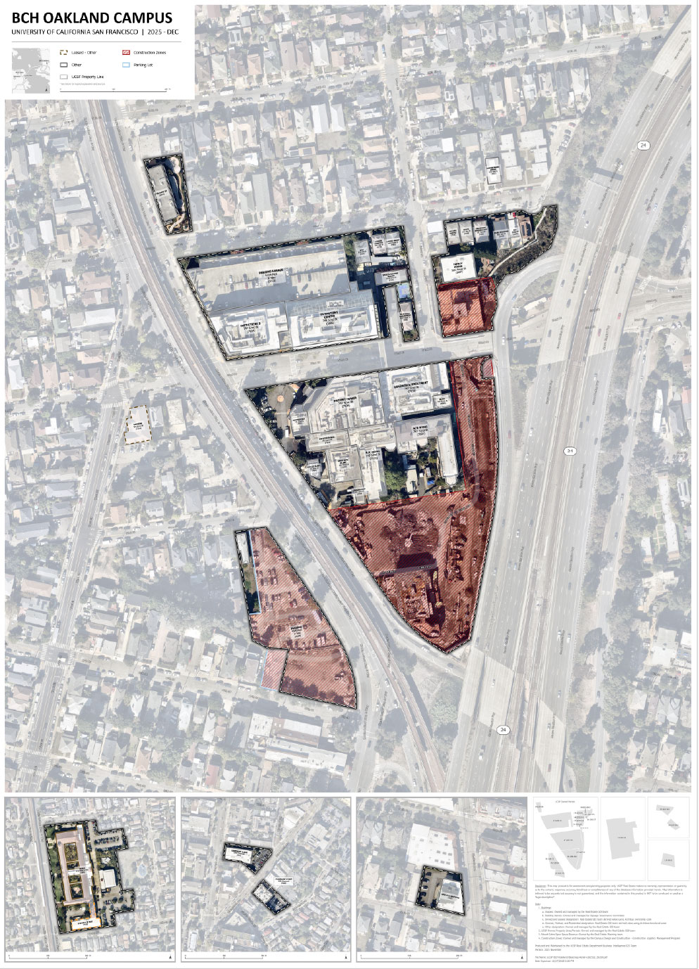 UCSF BCH/Oakland Aerial Basemap 36" x 50"