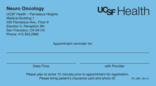 PH_MB1_8N_01 Neuro Oncology Appointment Cards