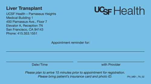 PH_MB1_7N_02 Liver Transplant Appointment Cards