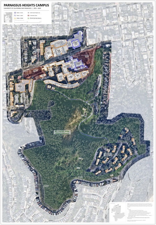 UCSF Parnassus Aerial Basemap 36" x 52"