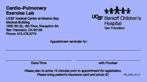 MB_GMB_6A_01 Cardio-Pulmonary Exercise Lab Appointment Cards