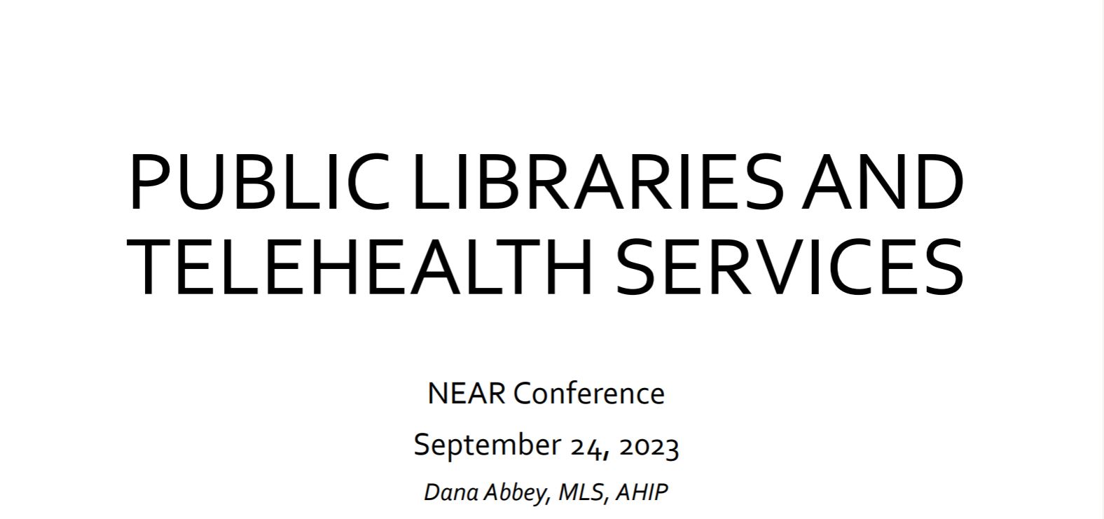 Public Libraries and Telehealth Services