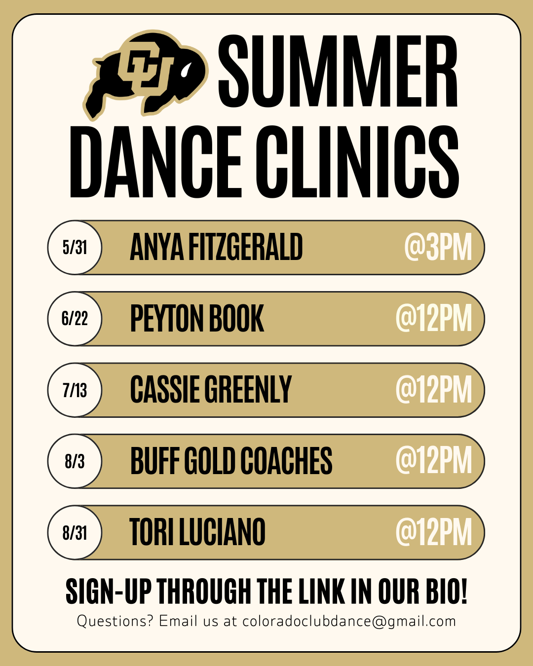 CU Club Dance Summer Clinics 2025