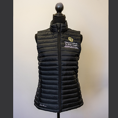 MIBH - Women's Eddie Bauer Packable Quilted Vest with Vertical Marcus Logo Embroidery
