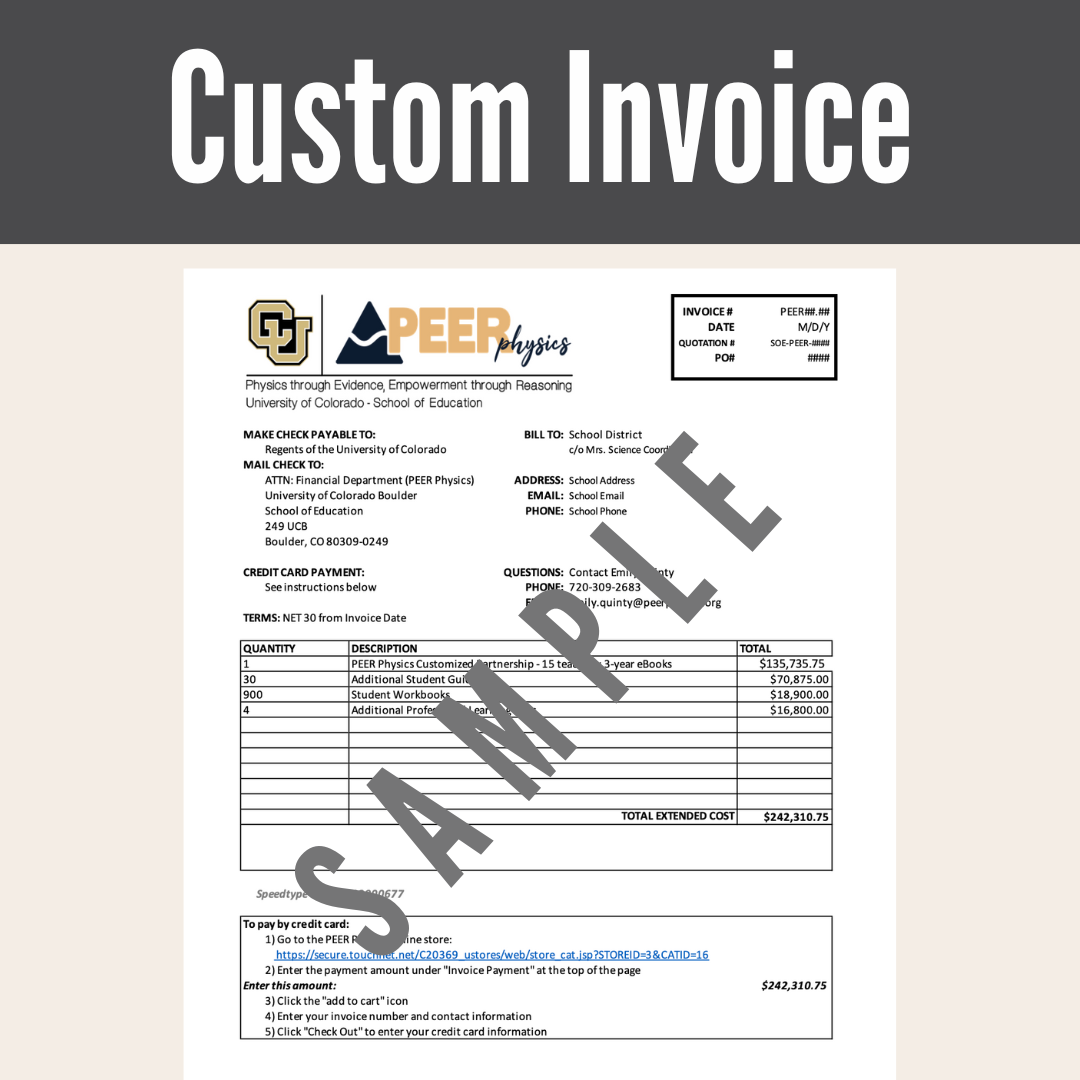 PEER Physics Invoice Payment