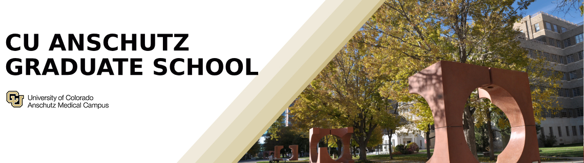 Graduate School banner with building and art