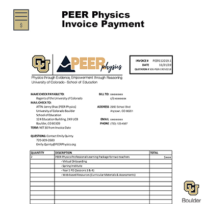 PEER Physics Invoice Payment