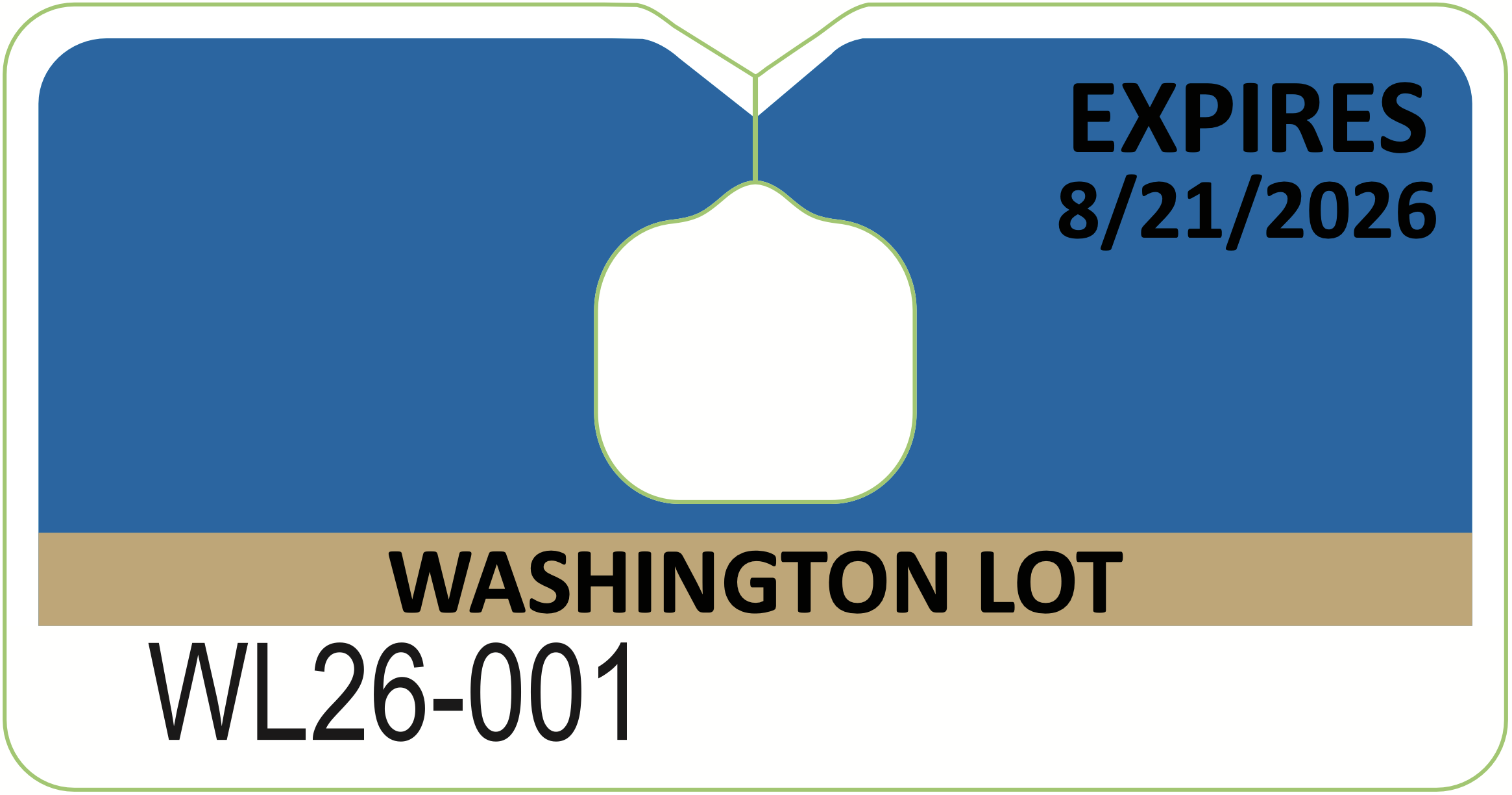 Parking Permit (Blue) - Resident Students - Washington Lot