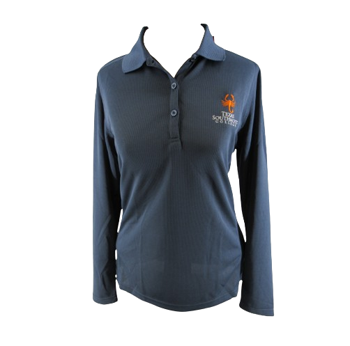 Ladies Long Sleeve Polo - Navy