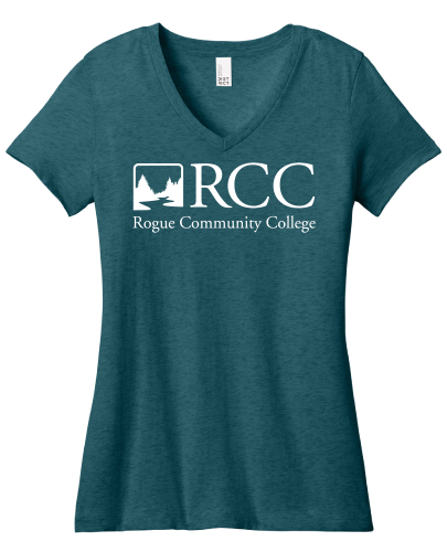 V-Neck RCC Logo Perfect Weight T Carribean  Blue Small