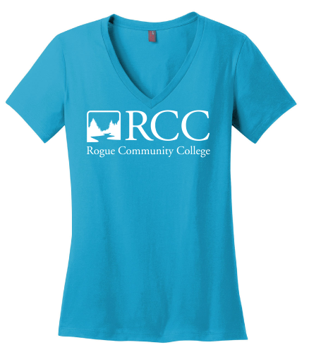 V-Neck RCC Logo Perfect Weight T Bright Turquoise Large