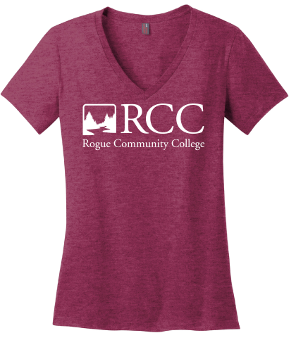 V-Neck RCC Logo Perfect Weight T Loganberry 2XL