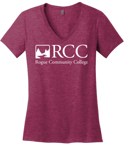 V-Neck RCC Logo Perfect Weight T Loganberry Medium
