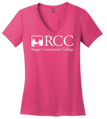 V-Neck RCC Logo Perfect Weight T Dark Fuchsia Medium