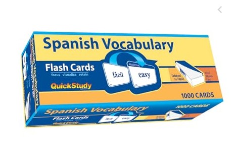 Spanish Vocabulary Flash Cards