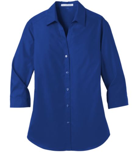Port Authority  3/4-Sleeve Carefree Poplin Shirt LW102 Small
