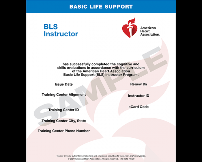 BLS Instructor Card
