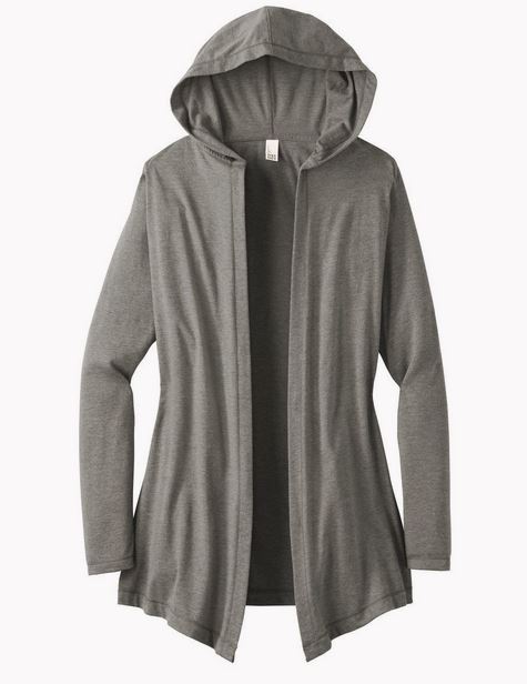 District Perfect Tri Hooded Cardigan, Grey Frost