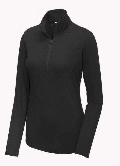 Sport-Tek Fitted PosiCharge 1/4-Zip Pullover, Black Triad Solid