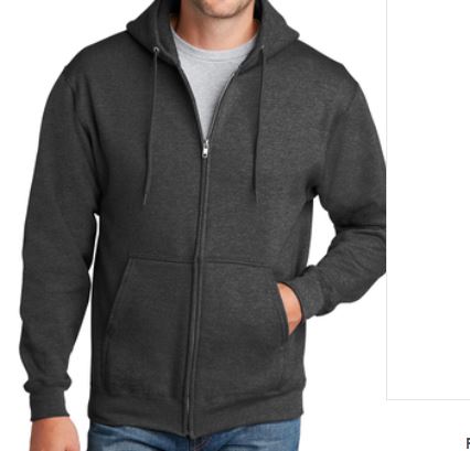 Port & Company Standard Fit Core Fleece Full-Zip, Dark Heather