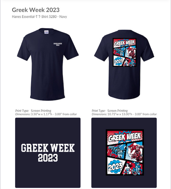 Greek Week Shirts 2023