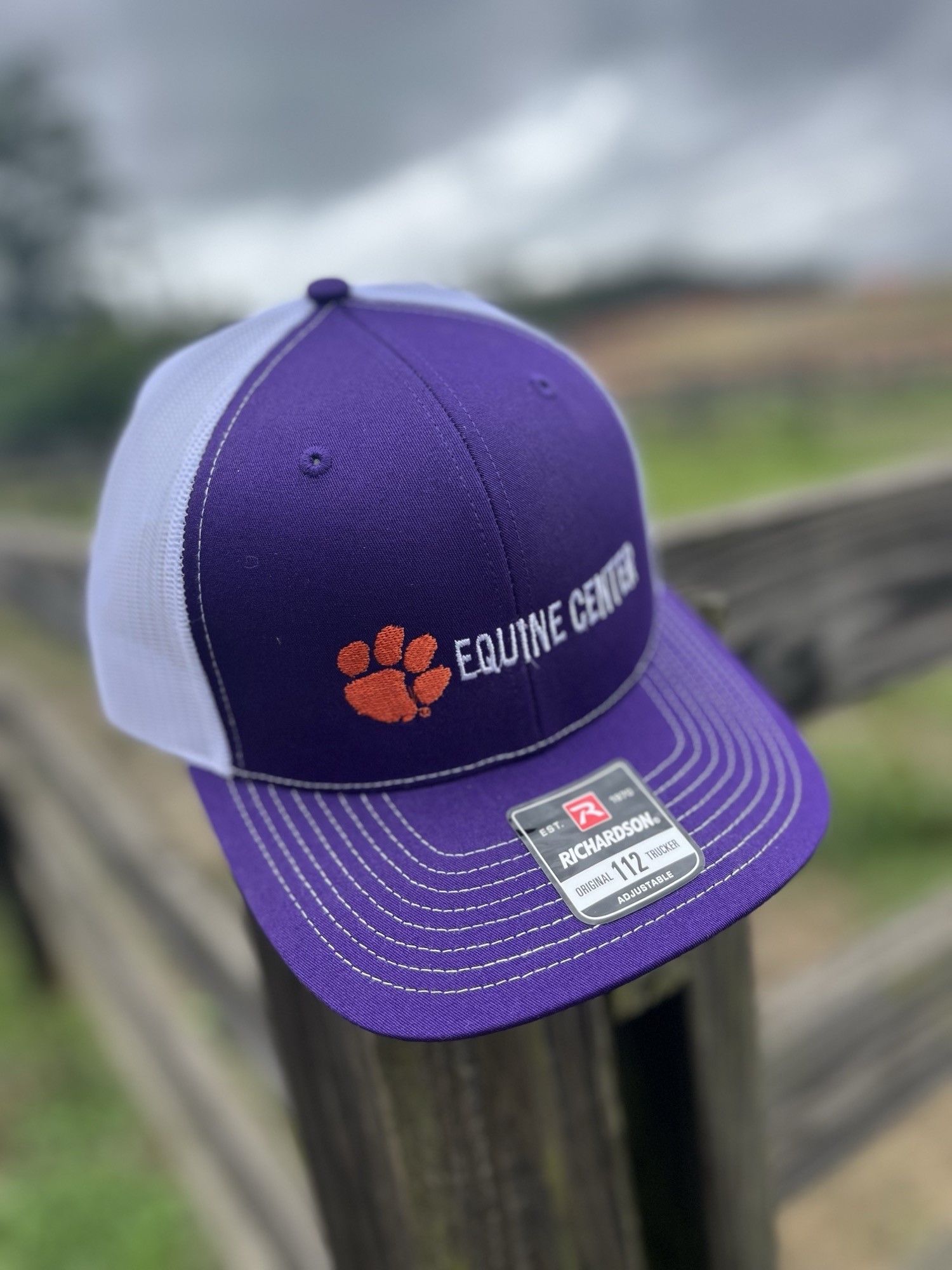 Clemson Equine Center Mesh-back hat- Purple/white