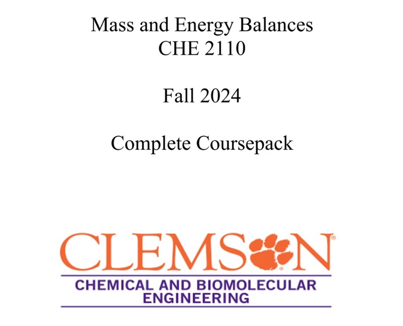 OPTIONAL CHE 2110 Coursepack