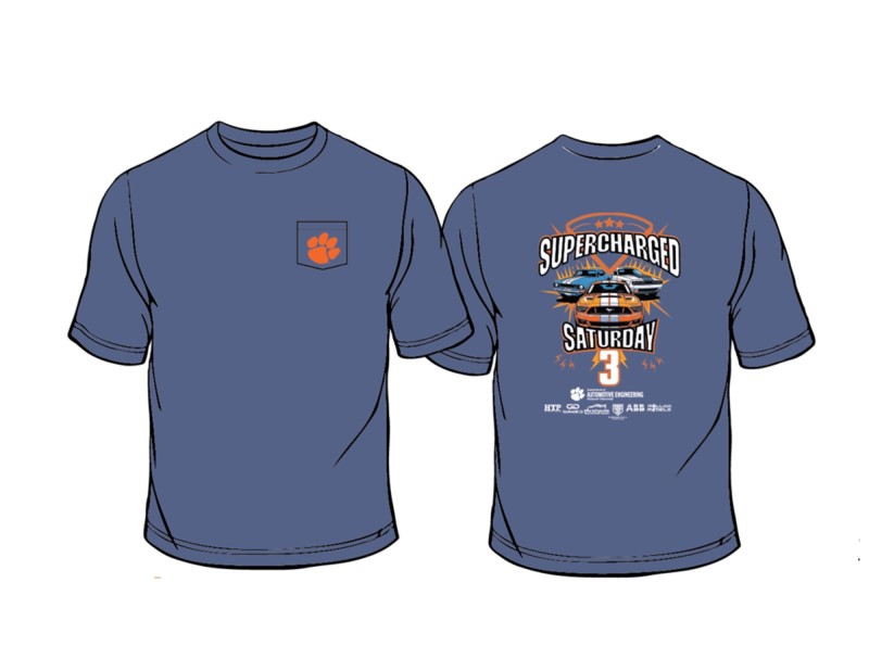 2024 Supercharged Saturday T-shirt, Blue Jean