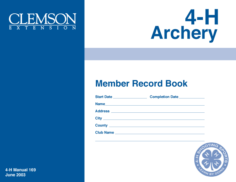 4-H Archery: Member Record Book