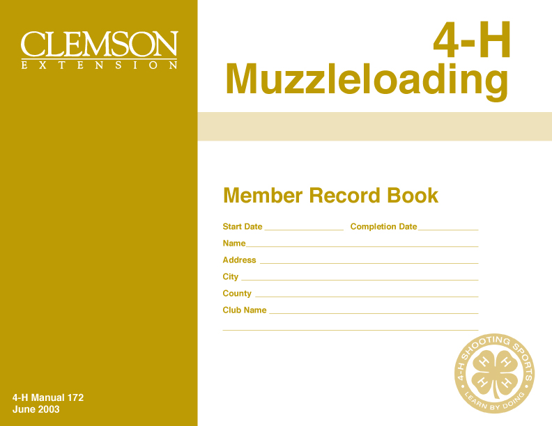 4-H Muzzleloading: Member Record Book