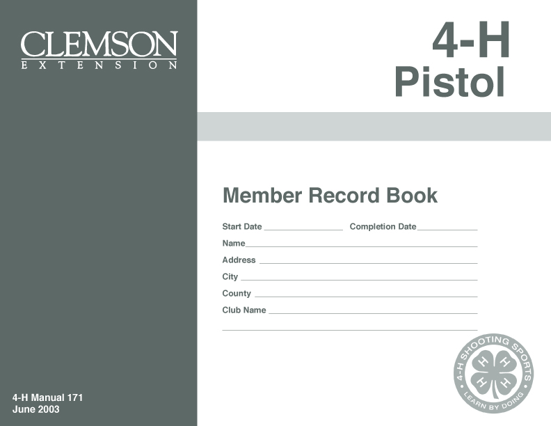 4-H Pistol: Member Record Book