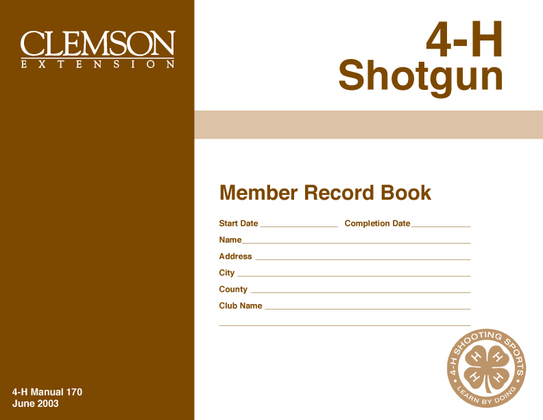 4-H Shotgun: Member Record Book